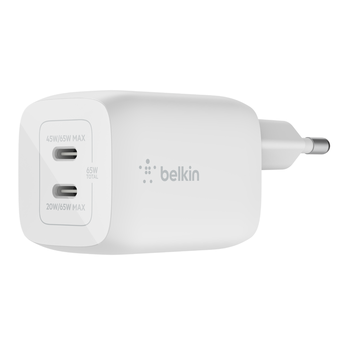 USB-C&reg;-GaN-Ladegerät mit zwei Anschlüssen und PPS (65 W), Weiß, hi-res